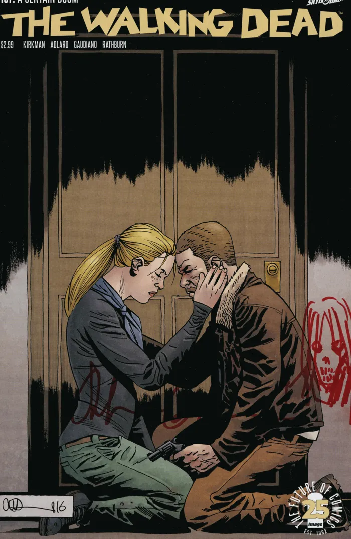 Df Walking Dead #167 Blood Red Gaudiano Signed Zombie Head Sket