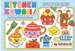 Kitchen Kawaii Coloring Postcard Book: 20 cute postcards for you to color and send
