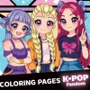 K-Pop Fandom Coloring Pages: Kawaii Special