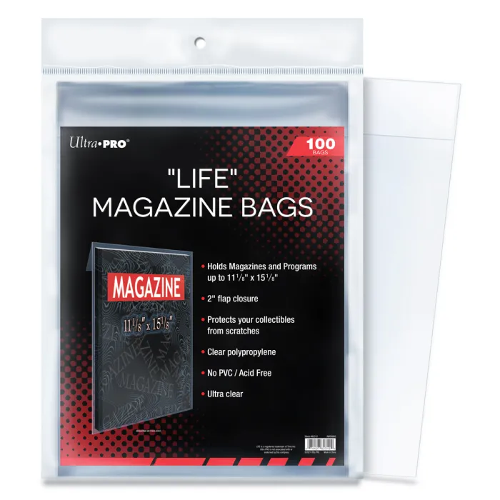 Life Magazine 11-1/8" X 15-1/8" Bags (100) Comic Bags